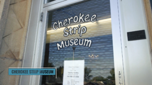 the entrance to the cherokee strip museum